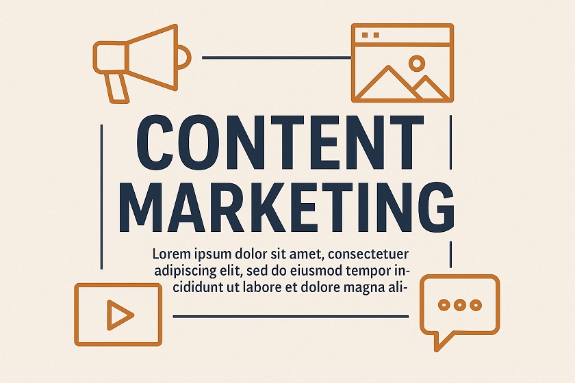 Bild som ironiserar över Content marketing genom att föreställa Lorem Ipsum-text